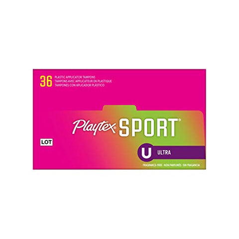 Playtex Sport Tampons Ultra Absorbency, Fragrance-Free - 36ct | Ultra Tampons for Women, Feminine Care, Playtex Tampon with 360 Leak Defense