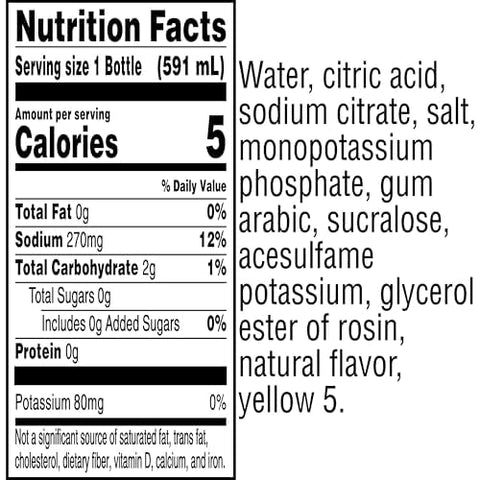 Gatorade Zero Sugar Thirst Quencher Sports Drinks, Lemon-Lime, 20 Ounce Bottles (Pack of 8)