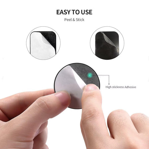 Pau1Hami1ton Adhesive Thin Metal Plates(Compatible with Magnetic Mounts),4 Piece Metal Plates for Phone Case for Car.(2 Rectangle and 2 Round) S-07N