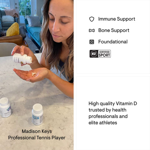 THORNE Vitamin D-5000 - Vitamin D3 Supplement - Support Healthy Bones, Teeth, Muscles, Cardiovascular, and Immune Function* - NSF Certified for Sport - Dairy-Free, Soy-Free - 60 Capsules