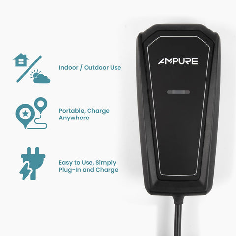 Portable Level 2 EV Charger – 32A Fast Charging for Electric Cars, 120/240V NEMA 14-50 Plug, 20ft Cable, SAE J1772–UL & Energy Star Certified, Indoor/Outdoor, Home/Travel Compatible w/All EVs & PHEVs