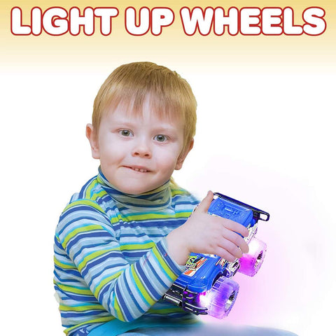 Light-Up Monster Truck Toys (2-Pack) – Push-&-Go Cars with Glowing Wheels – Birthday Gift for Toddlers, Boys & Girls Ages 3+ – Durable Friction-Powered Trucks – Batteries Included