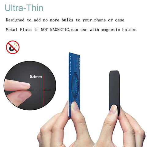 Pau1Hami1ton Adhesive Thin Metal Plates(Compatible with Magnetic Mounts),4 Piece Metal Plates for Phone Case for Car.(2 Rectangle and 2 Round) S-07N
