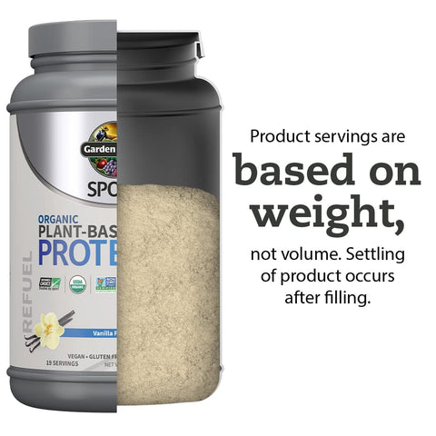 Garden of Life Organic Vegan Protein Powder with Probiotics, BCAAs, NSF Certified, Gluten Free & Sport, Non GMO, Sport Protein Powder, 19 Servings, Vanilla