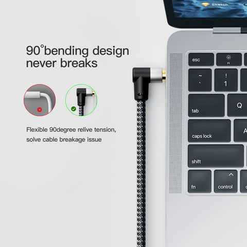 Nanxudyj AUX Cord 6ft/1.8M,3.5mm Stereo Audio Cable 90 Degree Nylon Braided 3.5mm Male to Male Stereo Aux Cables Right Angle TRS Cable Compatible for Headphone, car,Tablets, Speakers，Portable