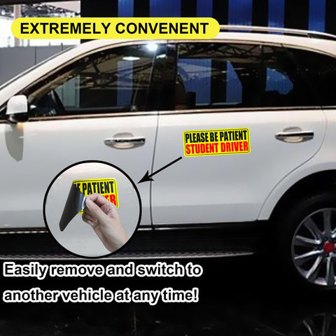 3pcs Student Drive Magnet for Car, Please Be Patient Student Driver, New Drivers Sticker, Reusable Magnetic Reflective Rookie Driver Bumper Sticker