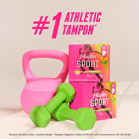 Playtex Sport Tampons Ultra Absorbency, Fragrance-Free - 36ct | Ultra Tampons for Women, Feminine Care, Playtex Tampon with 360 Leak Defense