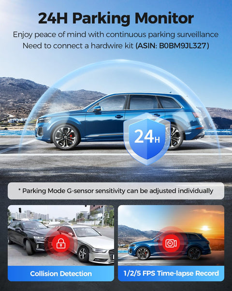 AZDOME PG17 Max 4K+2.5K Mirror Dash Cam with ADAS, BSD and LCA, 12" Rear View Mirror Camera with 5GHz WiFi and Voice Control, Rearview Mirror Backup Camera Includes 64GB Card, GPS, Parking Monitor