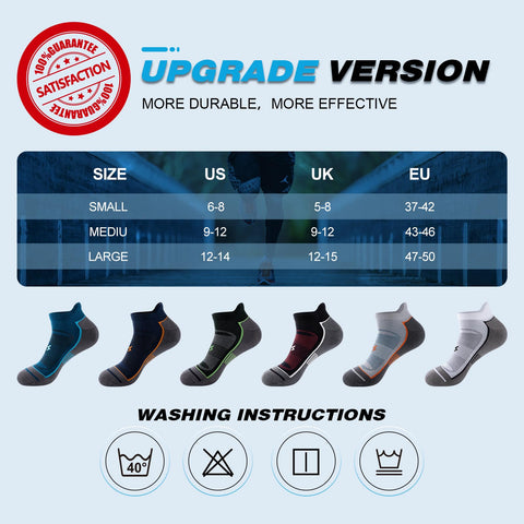 Cirorld Mens Ankle Running Socks, Athletic Cushioned Low Cut Moisture Wicking Cotton Short Sports Socks, 6 Pairs