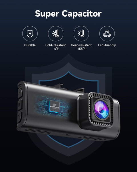 REDTIGER Dash Cam Front Rear, 4K/2.5K Full HD Dash Camera for Cars, Included 32GB Card, Built-in Wi-Fi GPS, 3.18” IPS Screen, Night Vision, 170°Wide Angle, WDR, 24H Parking Mode(F7NP)