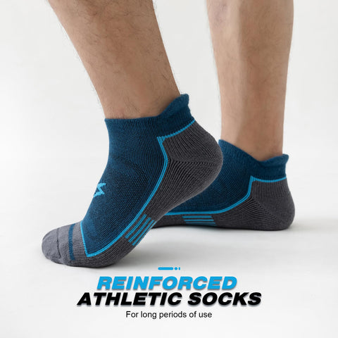 Cirorld Mens Ankle Running Socks, Athletic Cushioned Low Cut Moisture Wicking Cotton Short Sports Socks, 6 Pairs