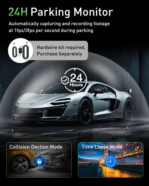 GMAIPOP Dash Cam Front and Rear,4K+2K Dash Camera for Cars with STARVIS Sensor,Built in 5GHz Wi-Fi, Free 64GB Card Included, Dual Dashbord Dashcam,Night Vision,Emergency Lock, Parking Mode