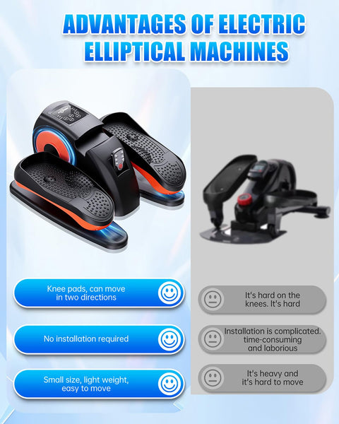 Under Desk Elliptical Machine, Electric Ellipse Leg Exerciser as Seen on Tv for Seniors with 12 Adjustable, Quiet Portable Elliptical Machine, Seated Pedal Exerciser with Remote Control (Orange)