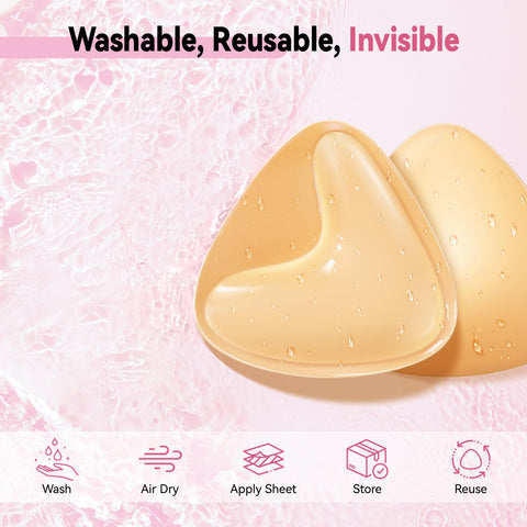 Ultra Push up Sticky Bra Pads Inserts | Double Sided Adhesive Bra Inserts | Stick on Bra for Sports Bra Swimsuit (Large, Beige)