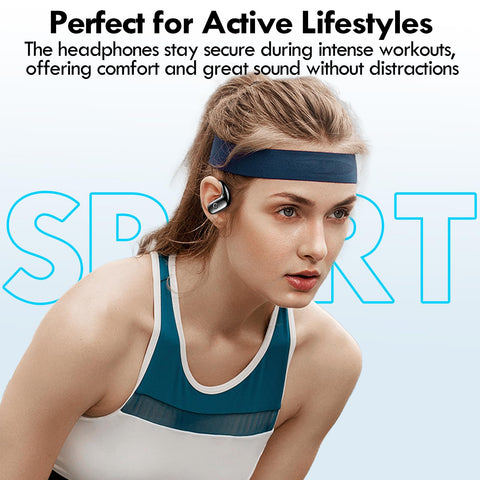 kurdene Wireless Earbuds Bluetooth Headphones Sport,Over Ear Buds with Deep Bass Sound,60Hrs Playtime Earphones Redesigned Comfort Fit with Earhooks for Running,Meeting,Workout-Black