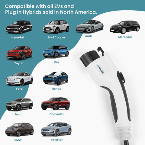 Portable Level 2 EV Charger – 32A Fast Charging for Electric Cars, 120/240V NEMA 14-50 Plug, 20ft Cable, SAE J1772–UL & Energy Star Certified, Indoor/Outdoor, Home/Travel Compatible w/All EVs & PHEVs