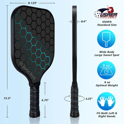 Pickleball-Paddles-Set of 4 or 2 Rackets by JoncAye, USAPA Approved Pickle-Ball Equipment with Balls, Bag, Accessories, Fiberglass Graphite Pickleball Racquet Set for Men, Women, Kids, Adults
