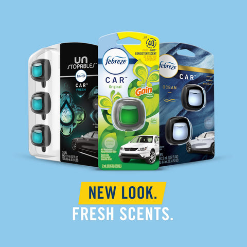 Febreze Car Vent Clip, Downy Calm Scent, 2 Count, 0.13 oz Total