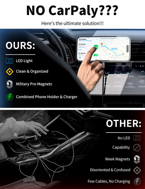 MagSafe Car Mount Charger, 3 in 1 [LED RGB HandsFree] Wireless Car Charger, Magnetic Phone Holders for Your Car- Fast Charging Car MagSafe Charger for iPhone 16/15/14/13/12 Series, Gift for Men Women