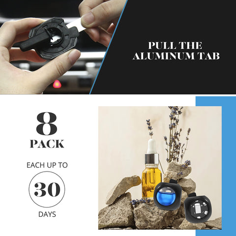 DRIVEJOY Car Air Freshener Vent Clips, 8 PK, 6 Ocean, 2 New Car Scent, Long Lasting Air Fresheners for Men & Women, Up to 240 Days, Odor Eliminator