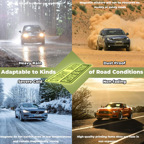 4 PCS Student Driver Sticker for Car, Magnetic Student Driver Signs for Car, Please Be Patient Funny Magnetic New Drivers Safety Warning Bumper Sticker Signs