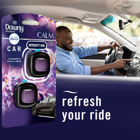 Febreze Car Vent Clip, Downy Calm Scent, 2 Count, 0.13 oz Total