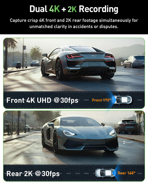 GMAIPOP Dash Cam Front and Rear,4K+2K Dash Camera for Cars with STARVIS Sensor,Built in 5GHz Wi-Fi, Free 64GB Card Included, Dual Dashbord Dashcam,Night Vision,Emergency Lock, Parking Mode