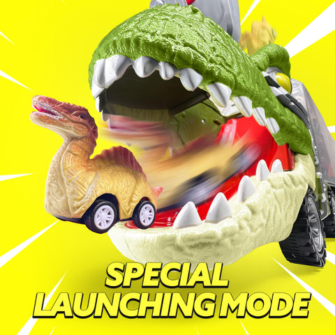 JOYIN 13 in 1 Dinosaur Toys for Kids 3-5, Dinosaur Truck with 12 Pull Back Cars, Small Cars Set, Birthday Gifts Toys for 3 4 5+ Year Old Boy, Transport Carrier Truck for Toddlers 3-4 Years