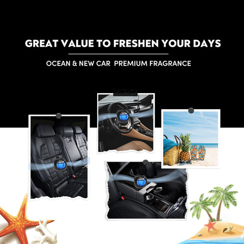 DRIVEJOY Car Air Freshener Vent Clips, 8 PK, 6 Ocean, 2 New Car Scent, Long Lasting Air Fresheners for Men & Women, Up to 240 Days, Odor Eliminator