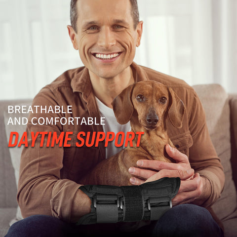 FEATOL Wrist Brace, FSA HSA Eligible Hand Brace, Carpal Tunnel Wrist Splint Night Support for Women Men, Pain Relief Support -Tendonitis, Arthritis, Sprain, Right Hand, Small/Medium
