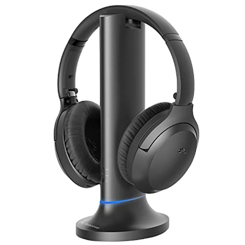 Avantree Opera - 35Hrs Comfortable Wireless Headphones for TV Watching with Bluetooth Transmitter & Charging Dock, Clear Dialogue Mode, Passthrough, Enhanced Volume for Seniors, 164FT Long Range