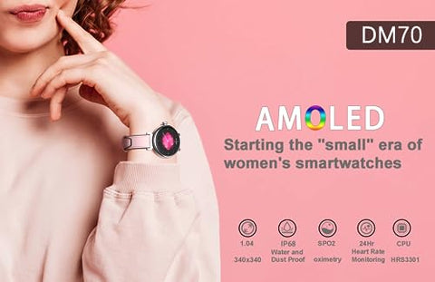 Smart Watch with Sports/SpO2/Sleep/Heart Rate Monitor, Smallest Fitness Watch with Pedometer, IP68 Water Resistant, Step Tracker. (iOS/Android) (128MB)