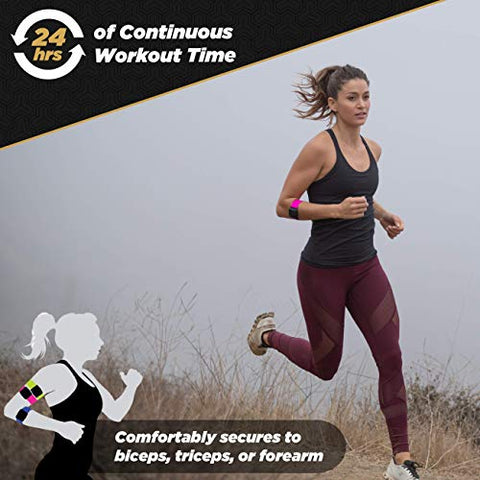 Scosche Rhythm R+2.0: Waterproof/Dustproof Armband with ANT+ & BLE Bluetooth Smart for Hyper Accurate Workout Heart Rate Monitoring with Wahoo, Peloton, LED Monitor, DDP Yoga, Strava & More