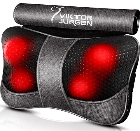 VIKTOR JURGEN Back Massager Gifts for Valentine's Day/Mother's Day/Father's Day/New Year, Neck Massager with Heat, Shiatsu Shoulder Massager for Back, Neck, Electric Massage Pillow Relief Back Pain