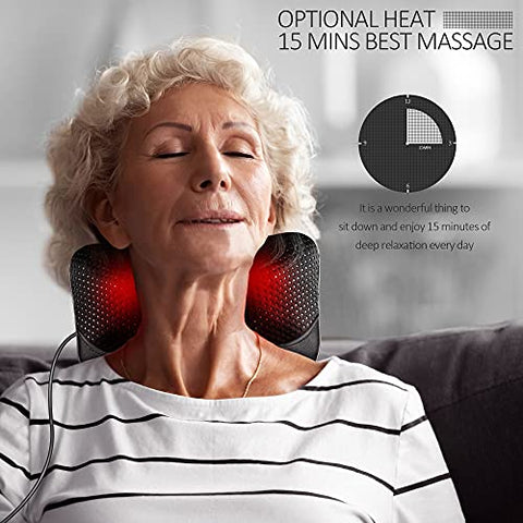 VIKTOR JURGEN Back Massager Gifts for Valentine's Day/Mother's Day/Father's Day/New Year, Neck Massager with Heat, Shiatsu Shoulder Massager for Back, Neck, Electric Massage Pillow Relief Back Pain